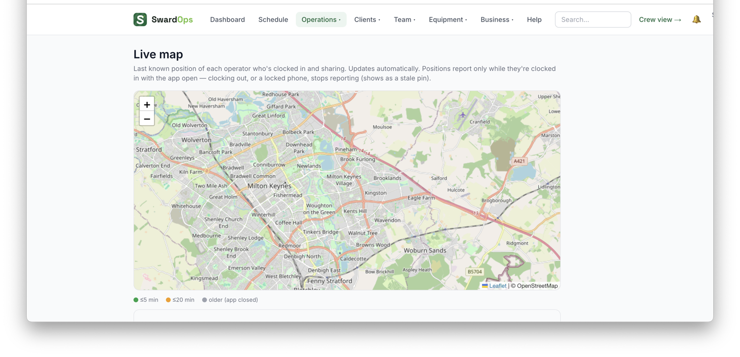 Live board & map